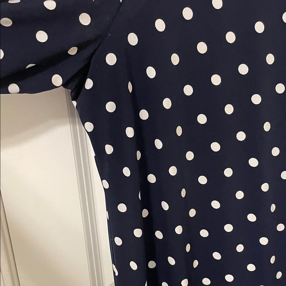 Jessica Howard Navy and White Polka Dot 3/4 Sleeve Dress 20W - Picture 4 of 5